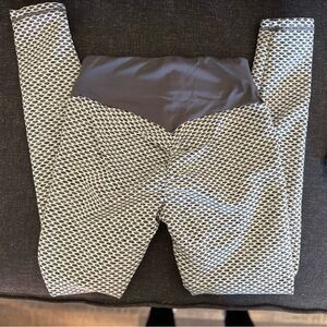 Gray Leggings with Color-Blocked Design